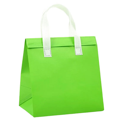 50PCS Green Takeaway Packaging Bags with Handles and Self-Adhesive Seal - L