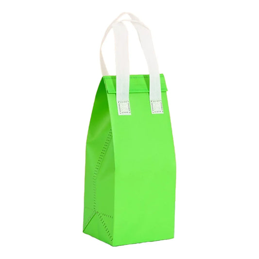 50PCS Green Takeaway Packaging Bags with Handles and Self-Adhesive Seal - M
