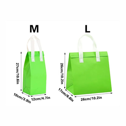 50PCS Green Takeaway Packaging Bags with Handles and Self-Adhesive Seal - M