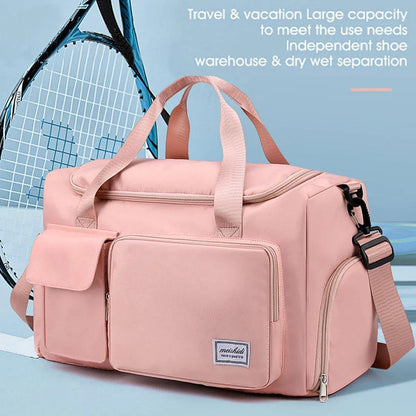Unisex Waterproof Portable Travel Luggage Carry On Shoulder Hand Duffle Bag - Grey