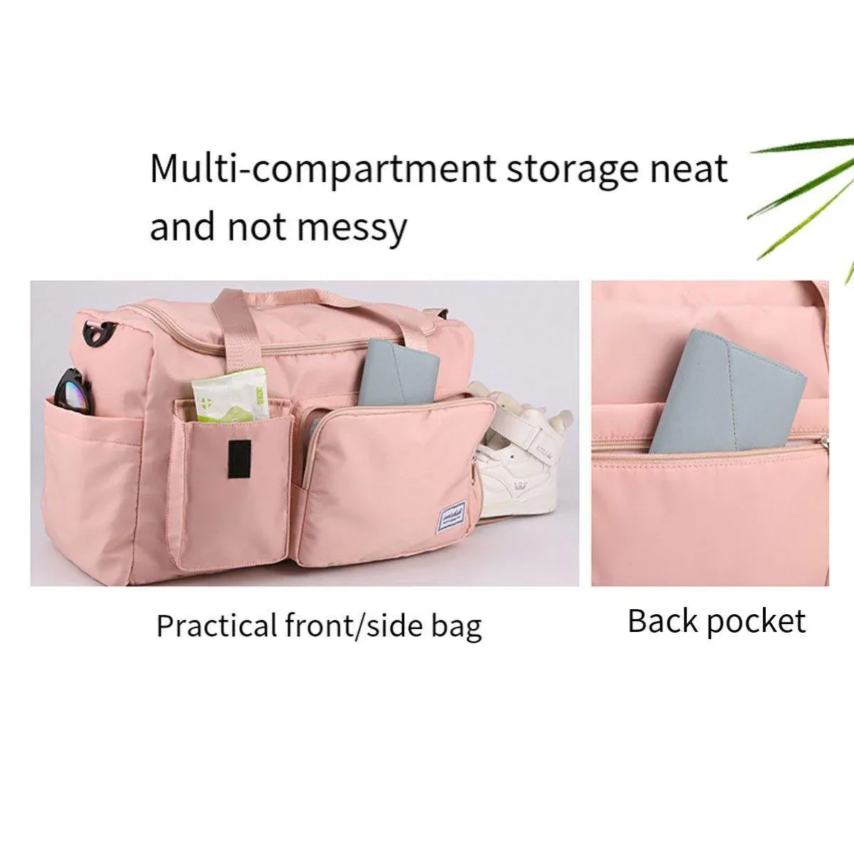 Unisex Waterproof Portable Travel Luggage Carry On Shoulder Hand Duffle Bag - Grey