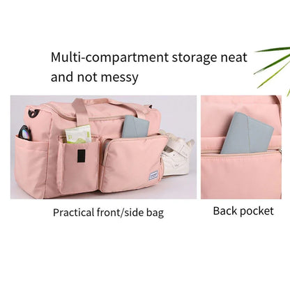 Unisex Waterproof Portable Travel Luggage Carry On Shoulder Hand Duffle Bag - Grey