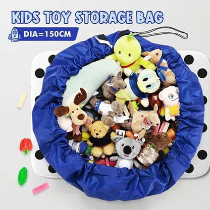 150cm Play Mat Bag Portable Toy Storage Organizer with Drawstring Closure - Purple