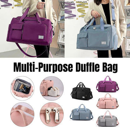 Unisex Waterproof Portable Travel Luggage Carry On Shoulder Hand Duffle Bag - Purple