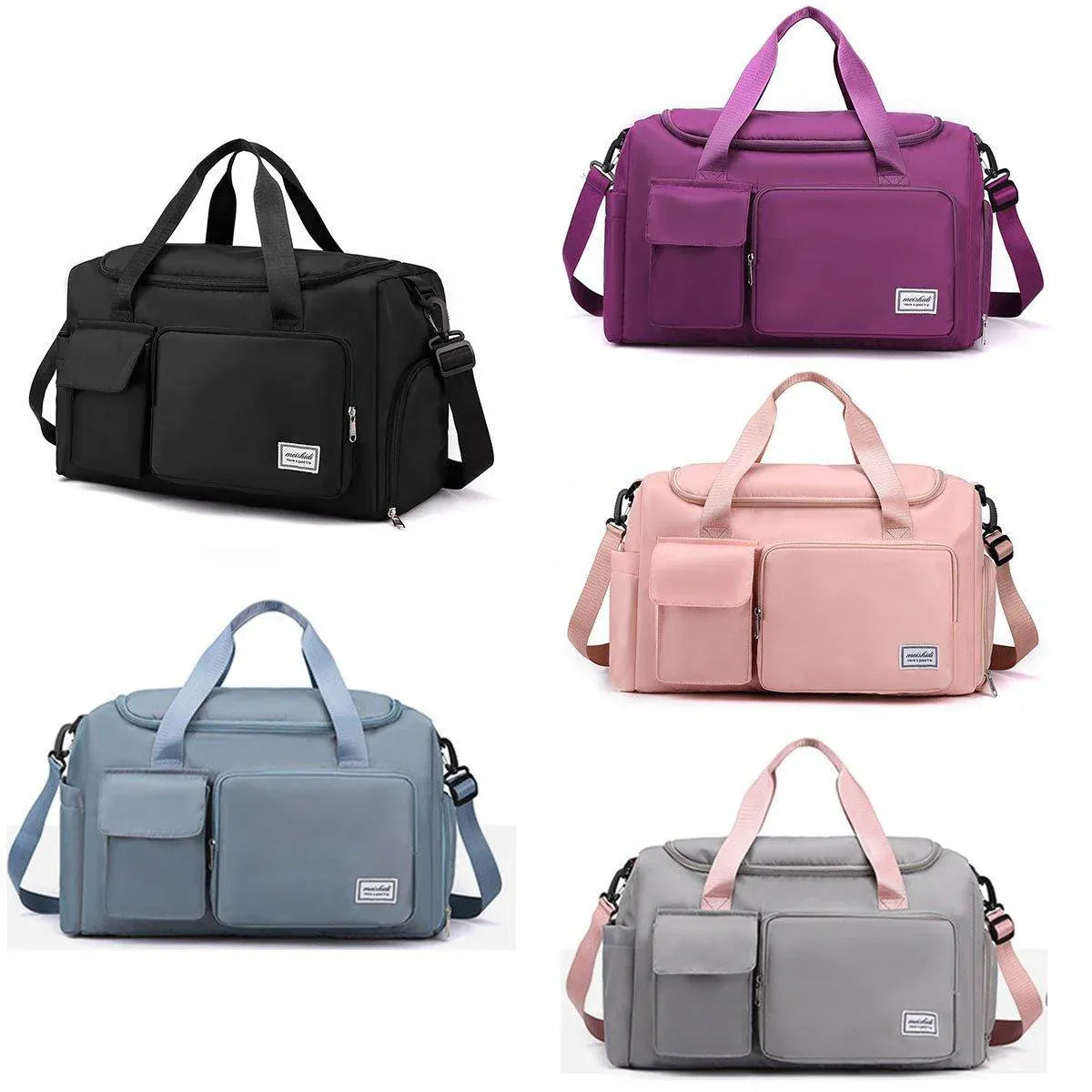 Unisex Waterproof Portable Travel Luggage Carry On Shoulder Hand Duffle Bag - Purple