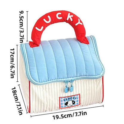 Cute Cabin Cosmetic Bag Large Capacity Portable Travel Storage Handheld Wash Bag - Yellow