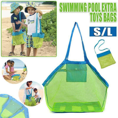 Mesh Beach Toy Bag Sand Away Tote for Swimming Pool Storage S or L Size - S