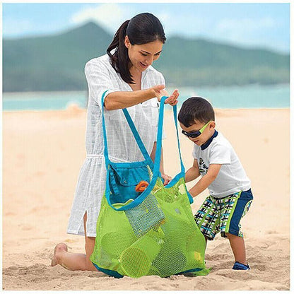Mesh Beach Toy Bag Sand Away Tote for Swimming Pool Storage S or L Size - S