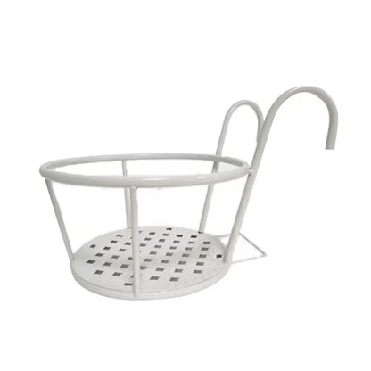Iron Balcony Flower Rack Hanging Pot Hanger Railings Planter Rack Outdoor Garden