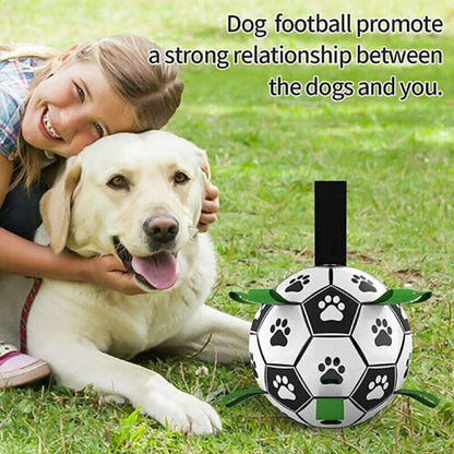Interactive Pet Football Dog Toys Grab Tabs Outdoor Training Soccer Chew Balls