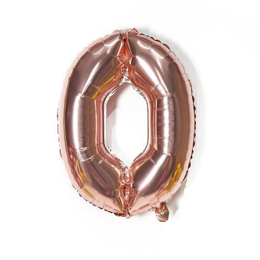 Rose Gold 32 Inch Foil Number Balloon 81cm Birthday Party Wedding Decoration - Rose Gold 0