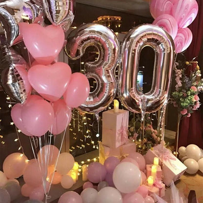 Rose Gold 32 Inch Foil Number Balloon 81cm Birthday Party Wedding Decoration - Rose Gold 1
