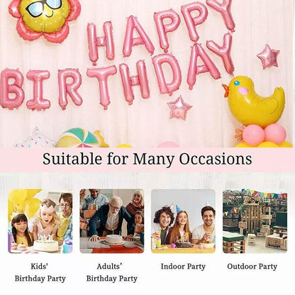 45-50 Pcs Happy Birthday 3D Unicorn Decoration Balloons Diy Decor Party Set - 01