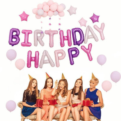 45-50 Pcs Happy Birthday 3D Unicorn Decoration Balloons Diy Decor Party Set - 01