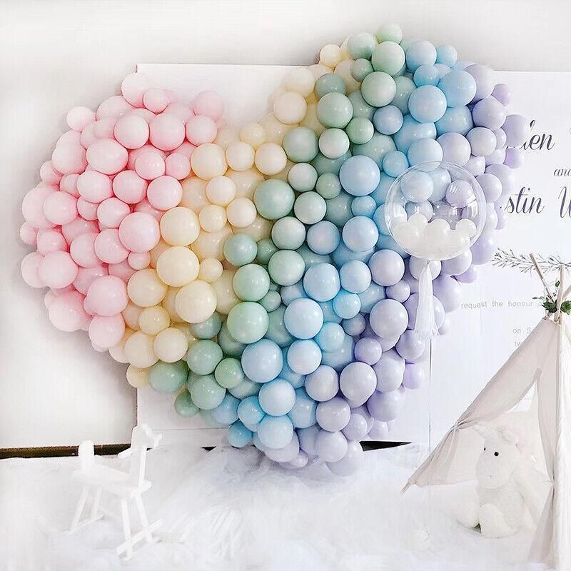 25cm Pastel Latex Balloons for Party Decoration Macaron Colour Helium Air Fill 10/100PCS - Blue 10PCS
