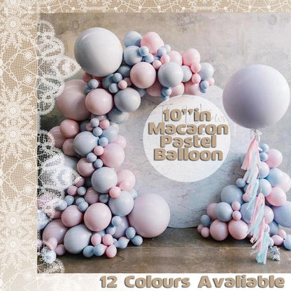 25cm Pastel Latex Balloons for Party Decoration Macaron Colour Helium Air Fill 10/100PCS - Grey 100PCS