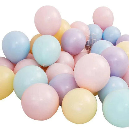 25cm Pastel Latex Balloons for Party Decoration Macaron Colour Helium Air Fill 10/100PCS - White 10PCS