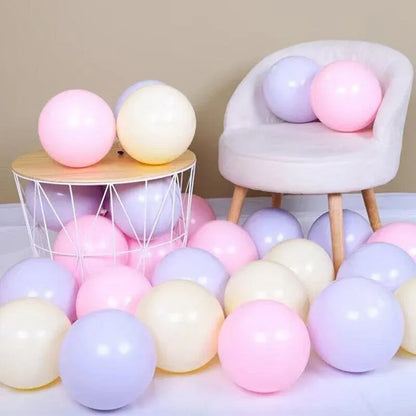 25cm Pastel Latex Balloons for Party Decoration Macaron Colour Helium Air Fill 10/100PCS - White 10PCS