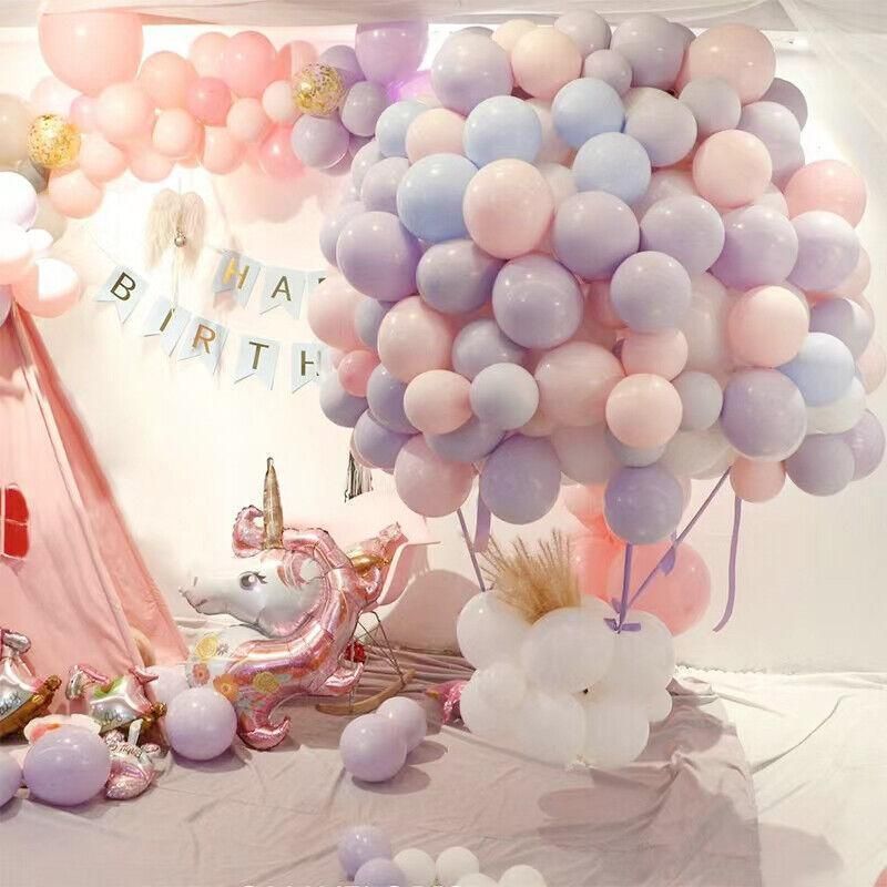 25cm Pastel Latex Balloons for Party Decoration Macaron Colour Helium Air Fill 10/100PCS - White 10PCS