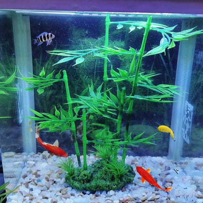 Aquarium Simulation Bamboo Decor Fish Tank Background Decoration