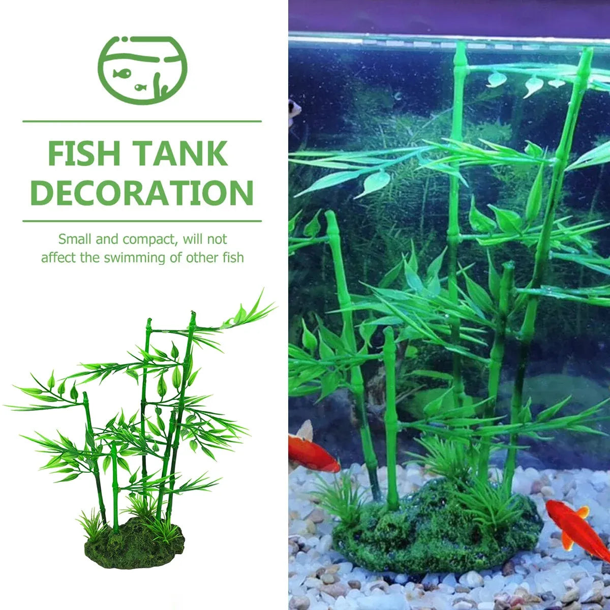 Aquarium Simulation Bamboo Decor Fish Tank Background Decoration