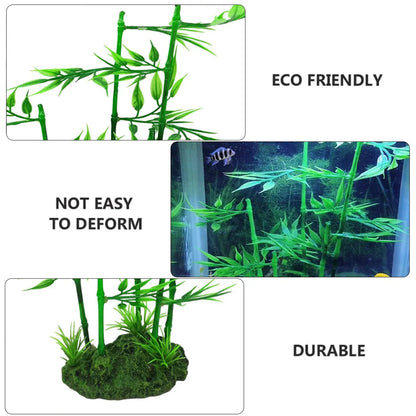 Aquarium Simulation Bamboo Decor Fish Tank Background Decoration