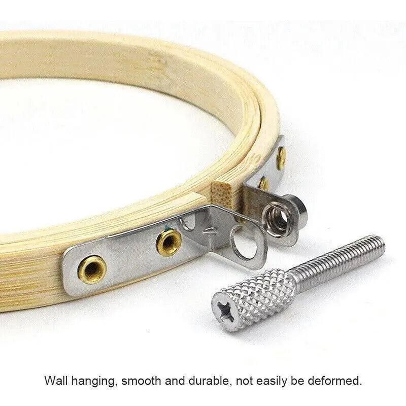 10PCS Bamboo Embroidery Hoops for Sewing Cross-Stitch & Wedding Crafts - 26CM
