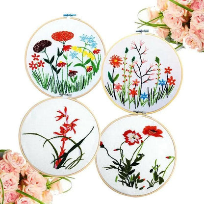 10PCS Bamboo Embroidery Hoops for Sewing Cross-Stitch & Wedding Crafts - 26CM