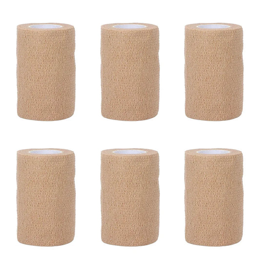 6PCS Self Adhesive Elastic Wrap Non Woven Cohesive Tape for Sports and Daily Use - 7.5cm