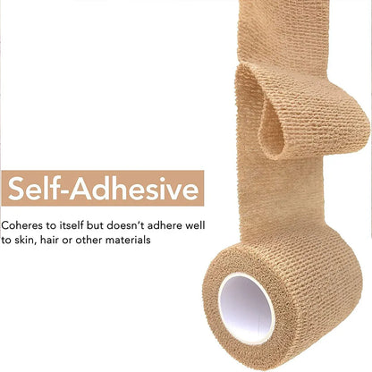 6PCS Self Adhesive Elastic Wrap Non Woven Cohesive Tape for Sports and Daily Use - 7.5cm