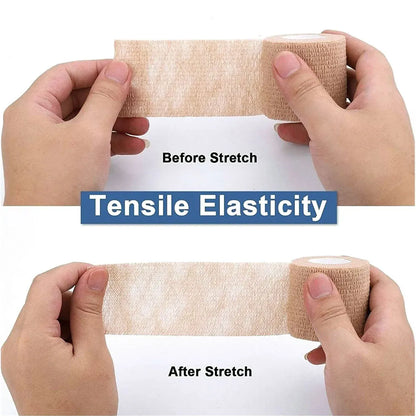 6PCS Self Adhesive Elastic Wrap Non Woven Cohesive Tape for Sports and Daily Use - 7.5cm