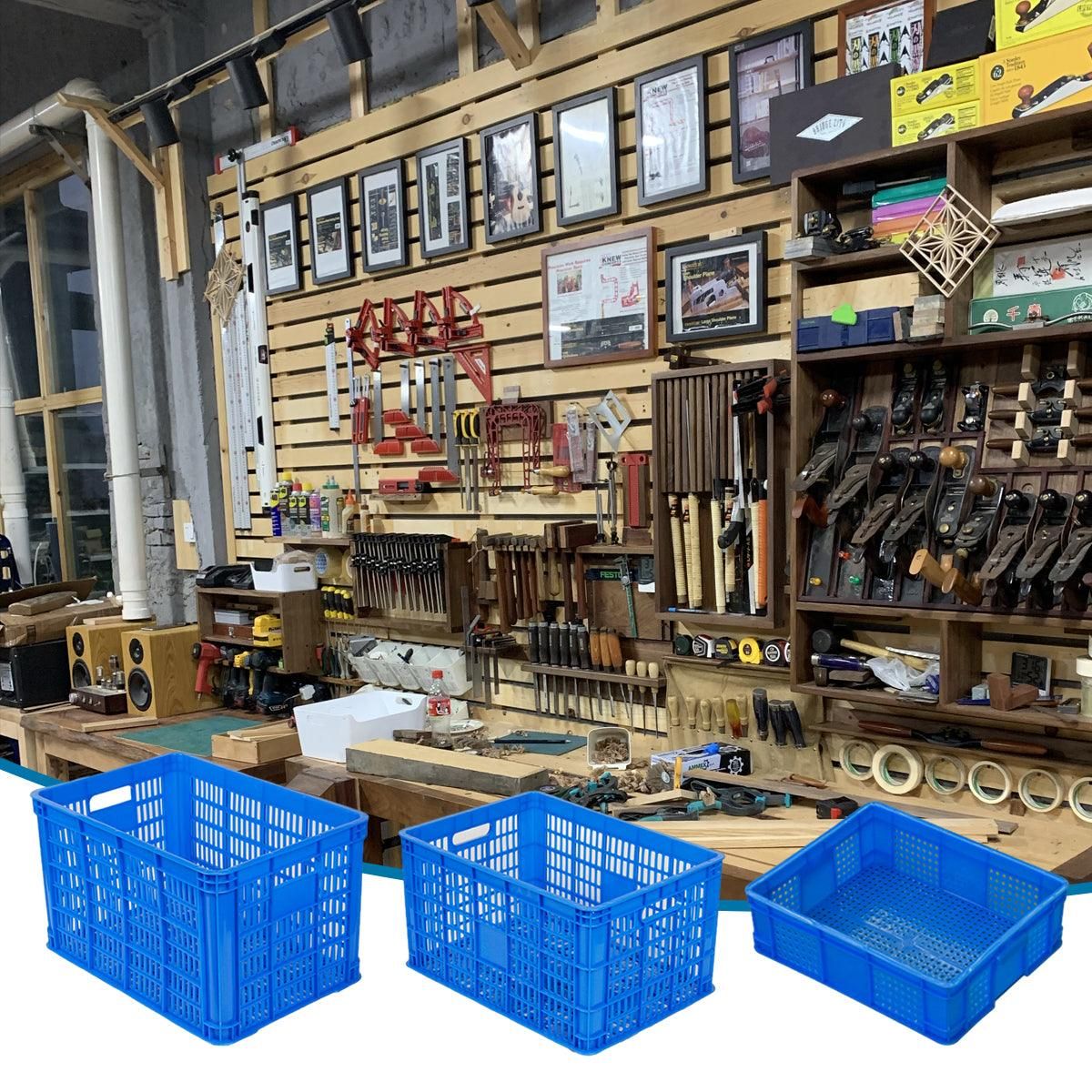 Plastic Rectangular Storage Basket Finishing Transport Box Organizer for Home - 48x34.5x37cm
