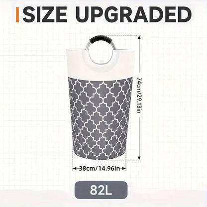82L Large Capacity Laundry Basket for Dirty Clothes Toy Storage and Organizing - Grey