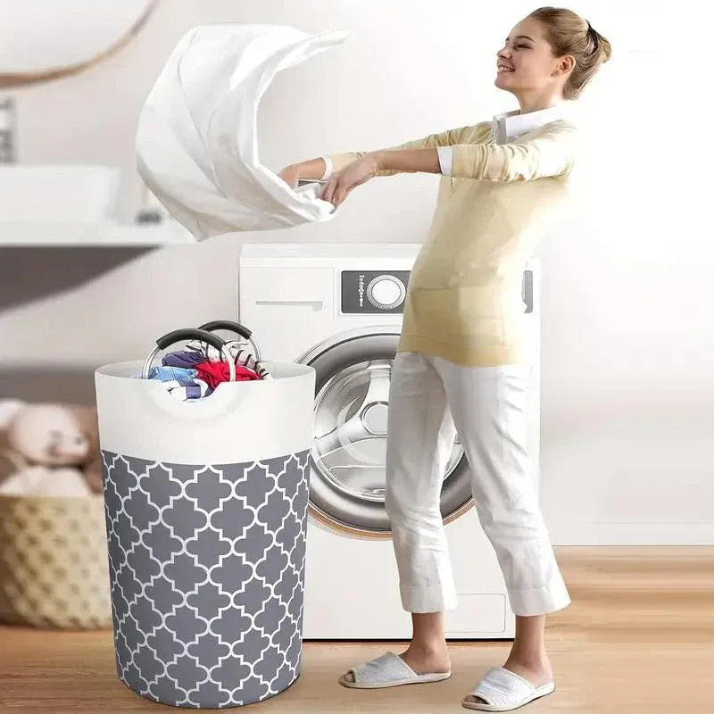 82L Large Capacity Laundry Basket for Dirty Clothes Toy Storage and Organizing - Grey