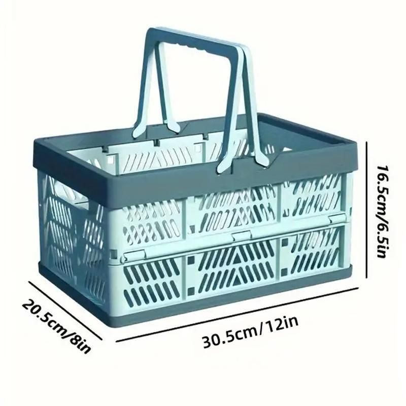 Foldable Portable Picnic Basket Lightweight Storage Basket for Outdoor Use - Grey