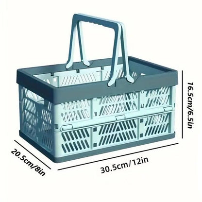 Foldable Portable Picnic Basket Lightweight Storage Basket for Outdoor Use - Grey