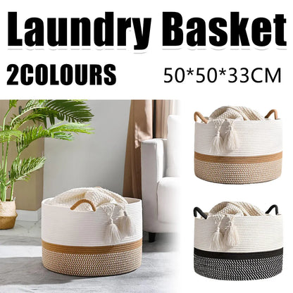 Foldable Large Laundry Hamper Dirty Clothes Basket Space Saving Durable For Home - Black