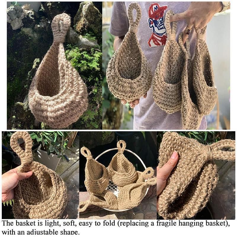 Hanging Wall Organizer Vegetable Fruit Basket Kitchen Storage Pouch Bag Diy 6Size - XL