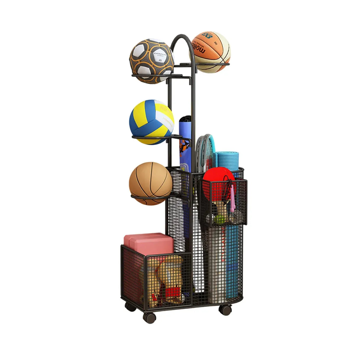 Home Sports Equipment Storage Rack for Mats Balls Sports Equipment Sturdy