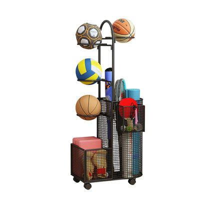 Home Sports Equipment Storage Rack for Mats Balls Sports Equipment Sturdy