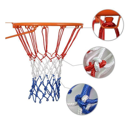 2Pcs Tri-Colour Basketball Hoop Nets Red White Blue Standard Replacement