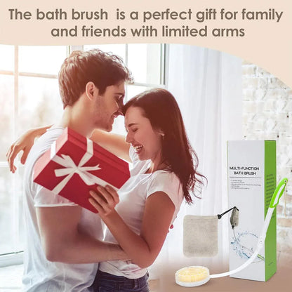 Back Bath Brush with Soft Bristles Curved Handle for Convenient Shower Scrubbing