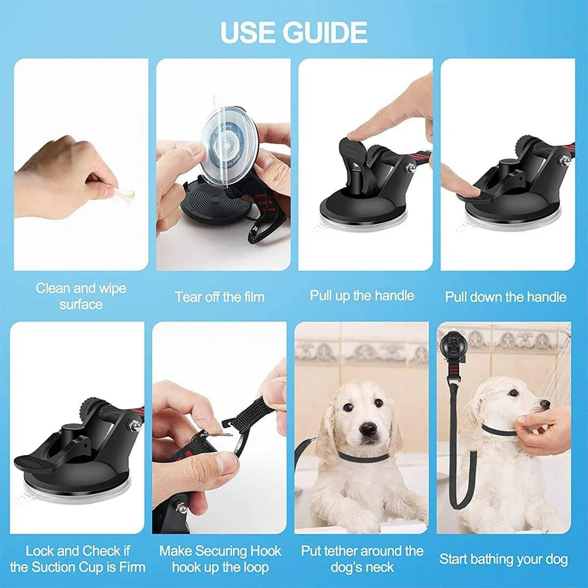 Dog and Cat Grooming Bath Holder Pet Clipper Blow-Dry Leash Table Sling Set
