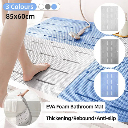 Bathroom Floor Mat Non Slip Shower Rug Soft Quick Dry Household Bath Carpet Mat - White