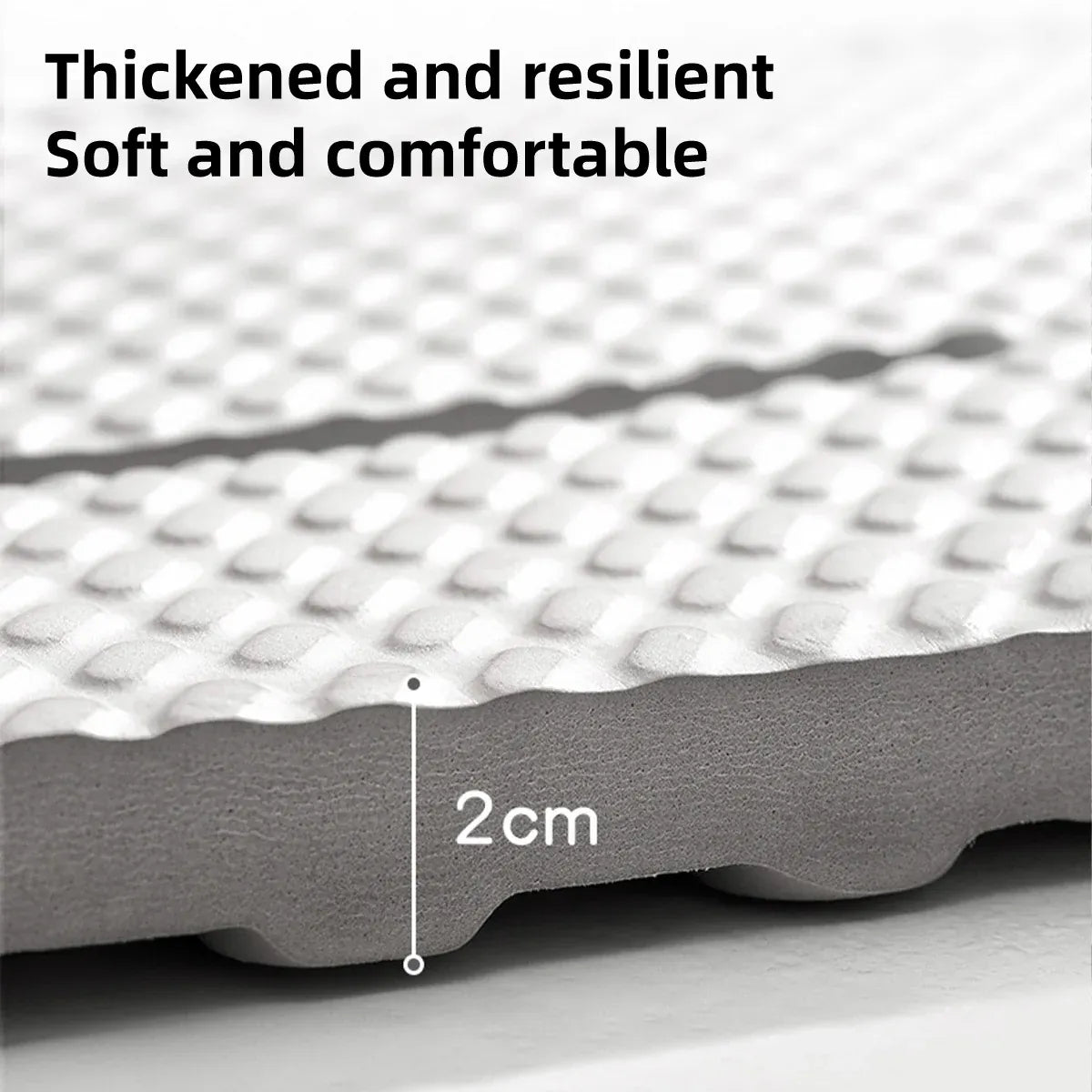 Bathroom Floor Mat Non Slip Shower Rug Soft Quick Dry Household Bath Carpet Mat - White