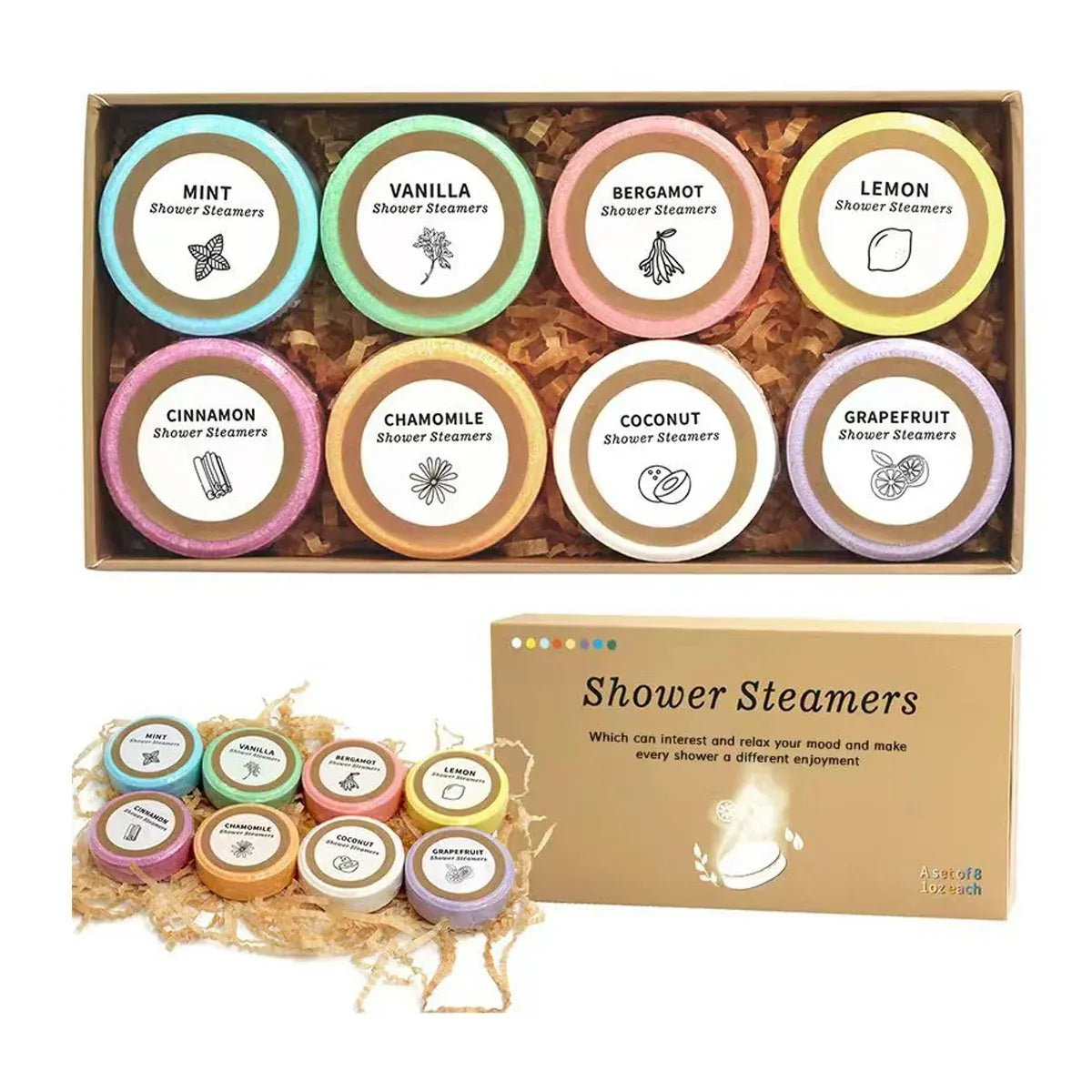 Shower Steamers Gift Set Aromatherapy Tablets for Spa and Relaxation - 35g-6pcs
