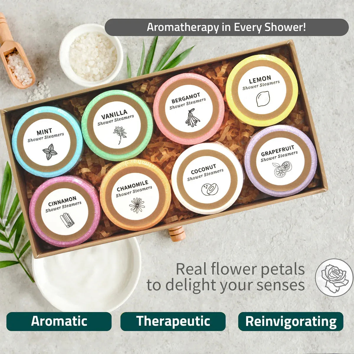 Shower Steamers Gift Set Aromatherapy Tablets for Spa and Relaxation - 35g-6pcs