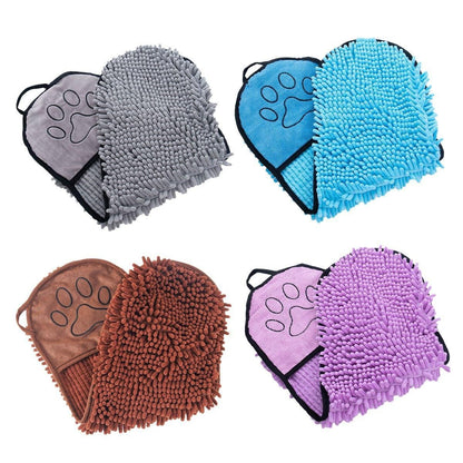 Quick Drying Pet Bath Towel Fast Absorbent Dog Cat Cleaning Towel for Grooming - Purple