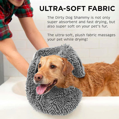Quick Drying Pet Bath Towel Fast Absorbent Dog Cat Cleaning Towel for Grooming - Purple