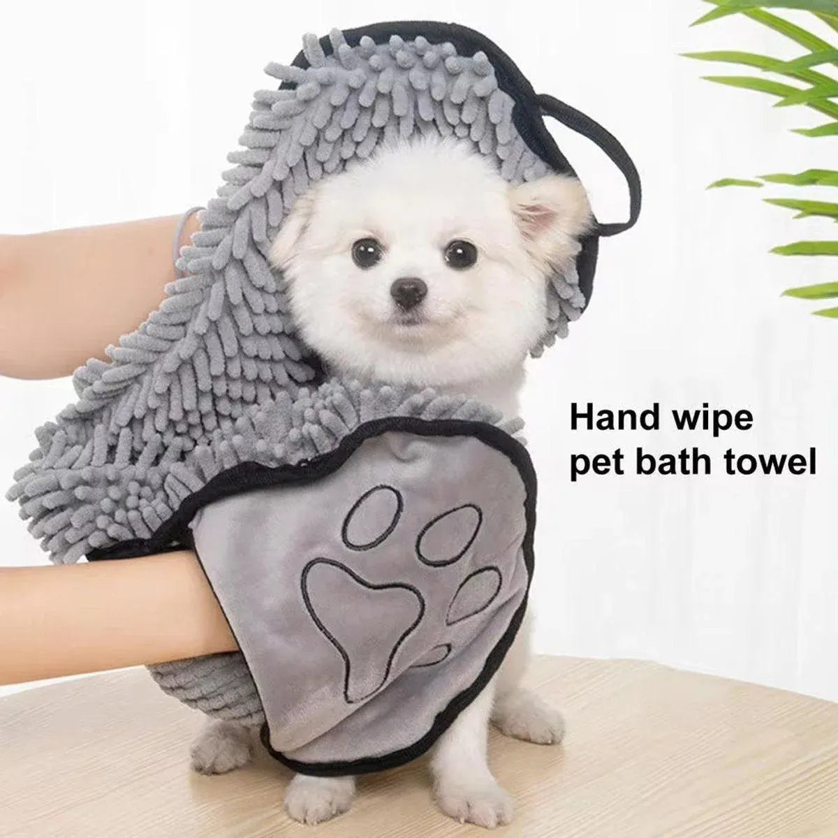 Quick Drying Pet Bath Towel Fast Absorbent Dog Cat Cleaning Towel for Grooming - Purple